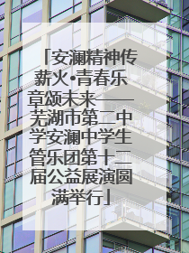 安澜精神传薪火•青春乐章颂未来——芜湖市第二中学安澜中学生管乐团第十二届公益展演圆满举行