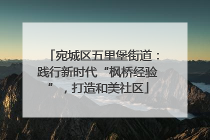 宛城区五里堡街道：践行新时代“枫桥经验”，打造和美社区