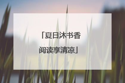 夏日沐书香 阅读享清凉