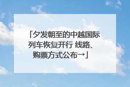 夕发朝至的中越国际列车恢复开行 线路、购票方式公布→