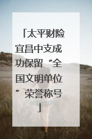 太平财险宜昌中支成功保留“全国文明单位”荣誉称号