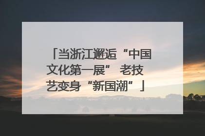 当浙江邂逅“中国文化第一展” 老技艺变身“新国潮”