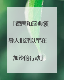 德国和瑞典领导人批评以军在加沙的行动