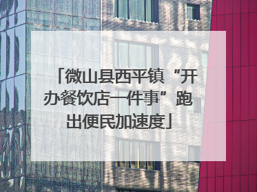 微山县西平镇“开办餐饮店一件事”跑出便民加速度
