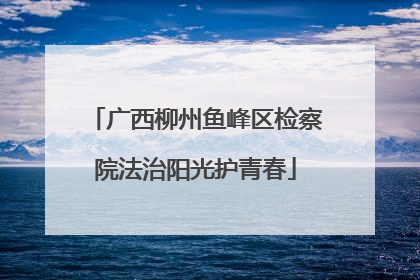 广西柳州鱼峰区检察院法治阳光护青春