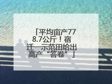 平均亩产778.7公斤！宿迁一示范田给出高产“答卷”