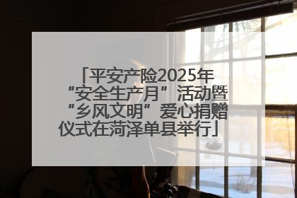 平安产险2025年“安全生产月”活动暨“乡风文明”爱心捐赠仪式在菏泽单县举行