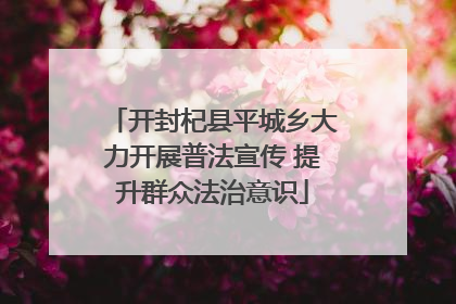 开封杞县平城乡大力开展普法宣传 提升群众法治意识