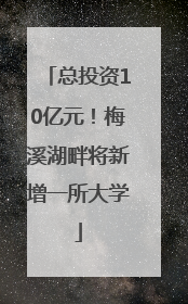 总投资10亿元！梅溪湖畔将新增一所大学