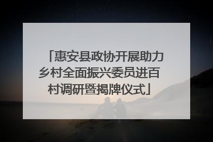 惠安县政协开展助力乡村全面振兴委员进百村调研暨揭牌仪式