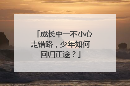 成长中一不小心走错路，少年如何回归正途？