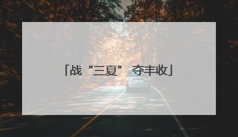 战“三夏” 夺丰收