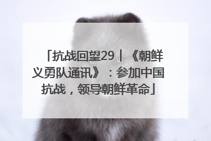 抗战回望29︱《朝鲜义勇队通讯》：参加中国抗战，领导朝鲜革命