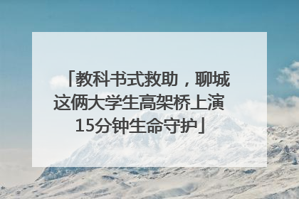教科书式救助，聊城这俩大学生高架桥上演15分钟生命守护