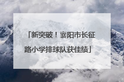 新突破！襄阳市长征路小学排球队获佳绩