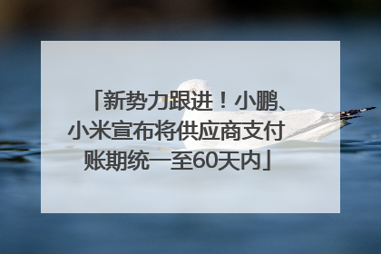 新势力跟进！小鹏、小米宣布将供应商支付账期统一至60天内