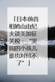 日本前首相鸠山由纪夫谈美加征关税：“哭闹的小孩儿谁也对付不了”
