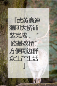 武黄高速蒲团大桥铺装完成，“路基改桥”方便周边群众生产生活