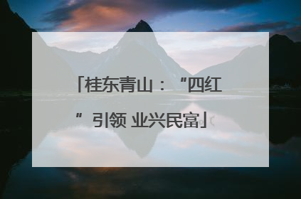 桂东青山：“四红”引领 业兴民富