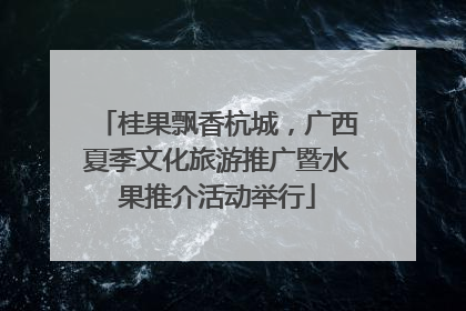 桂果飘香杭城，广西夏季文化旅游推广暨水果推介活动举行