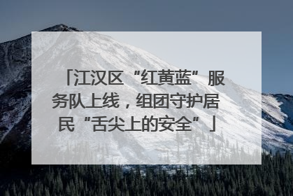 江汉区“红黄蓝”服务队上线，组团守护居民“舌尖上的安全”