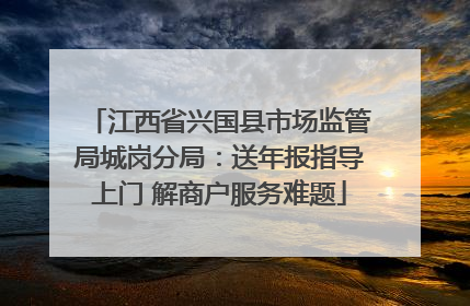 江西省兴国县市场监管局城岗分局：送年报指导上门 解商户服务难题