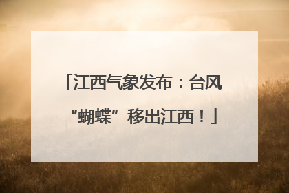 江西气象发布：台风“蝴蝶”移出江西！