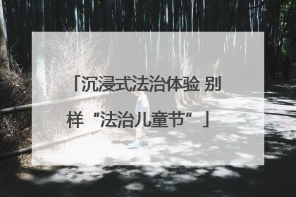 沉浸式法治体验 别样“法治儿童节”