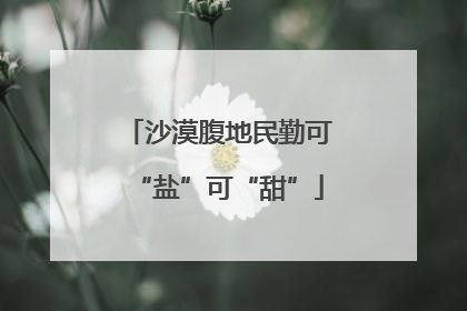沙漠腹地民勤可“盐”可“甜”