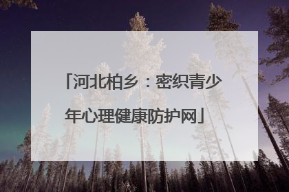 河北柏乡：密织青少年心理健康防护网