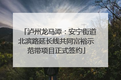 泸州龙马潭：安宁街道北滨路延长线共同富裕示范带项目正式签约