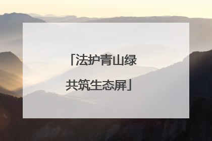 法护青山绿 共筑生态屏