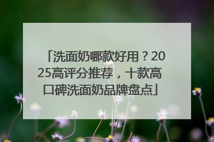 洗面奶哪款好用？2025高评分推荐，十款高口碑洗面奶品牌盘点