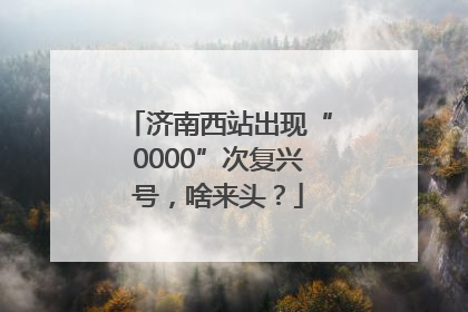 济南西站出现“0000”次复兴号，啥来头？