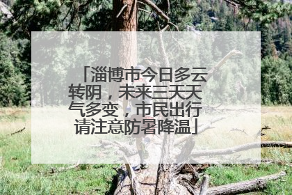 淄博市今日多云转阴，未来三天天气多变，市民出行请注意防暑降温