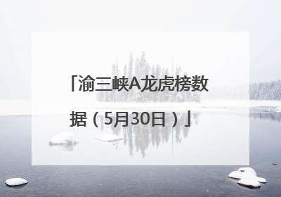 渝三峡A龙虎榜数据（5月30日）