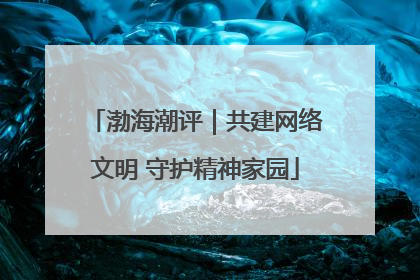 渤海潮评｜共建网络文明 守护精神家园