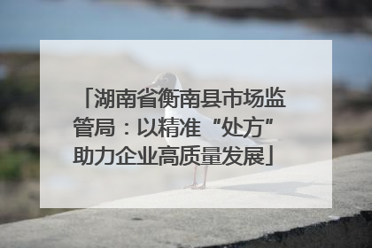 湖南省衡南县市场监管局：以精准“处方”助力企业高质量发展