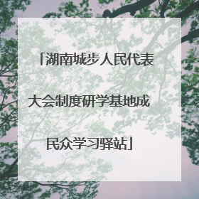 湖南城步人民代表大会制度研学基地成民众学习驿站