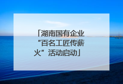 湖南国有企业“百名工匠传薪火”活动启动