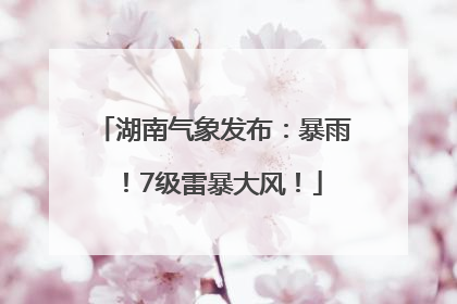 湖南气象发布：暴雨！7级雷暴大风！