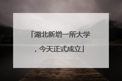 湖北新增一所大学，今天正式成立