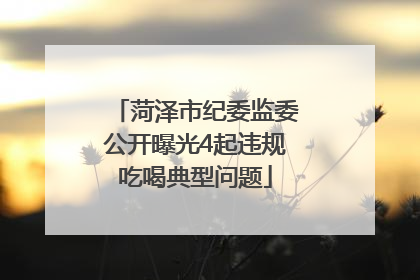 菏泽市纪委监委公开曝光4起违规吃喝典型问题