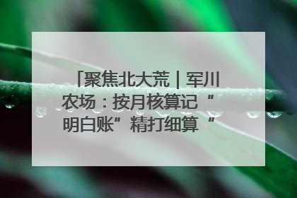 聚焦北大荒｜军川农场：按月核算记“明白账”精打细算“过紧日子”