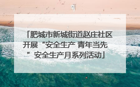 肥城市新城街道赵庄社区开展“安全生产 青年当先”安全生产月系列活动