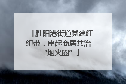 胜阳港街道党建红纽带，串起商居共治 “烟火圈”
