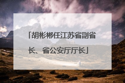 胡彬郴任江苏省副省长、省公安厅厅长