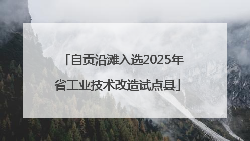 自贡沿滩入选2025年省工业技术改造试点县