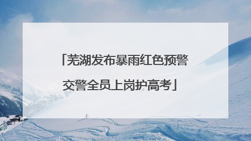 芜湖发布暴雨红色预警 交警全员上岗护高考