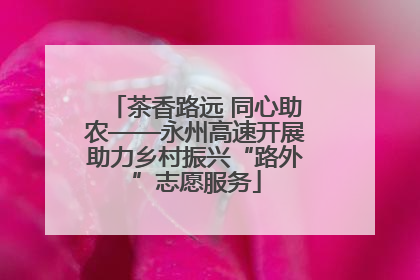 茶香路远 同心助农——永州高速开展助力乡村振兴“路外”志愿服务